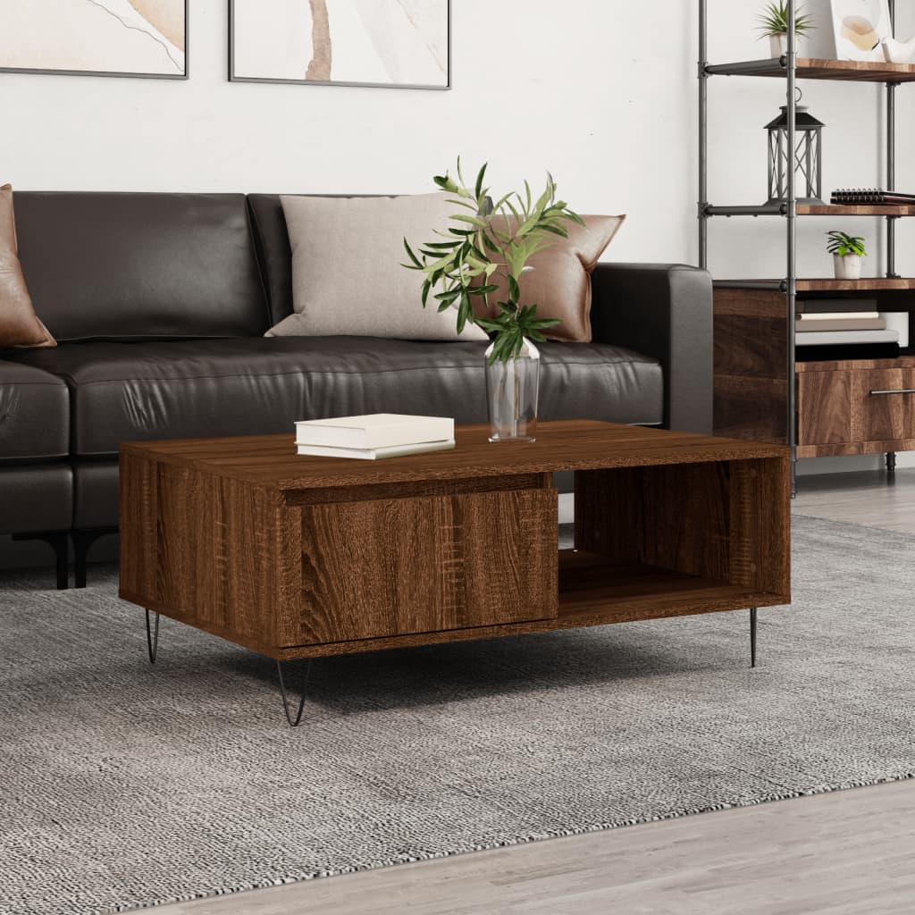 Berkfield Coffee Table Brown Oak 90x60x35 cm Engineered Wood