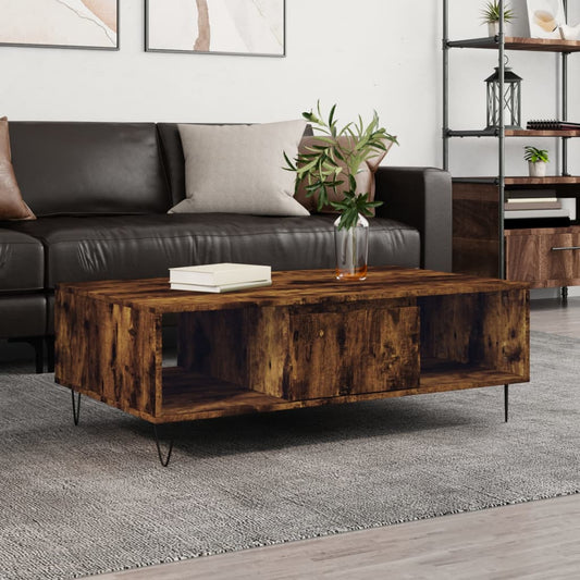 Berkfield Coffee Table Smoked Oak 104x60x35 cm Engineered Wood
