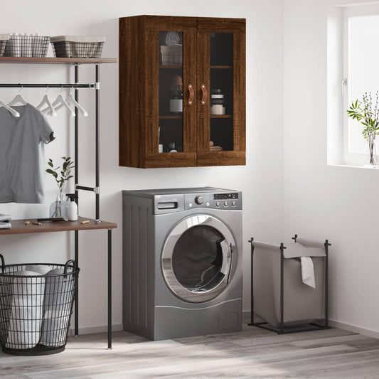 Berkfield Wall Mounted Cabinet Brown Oak 69.5x34x90 cm