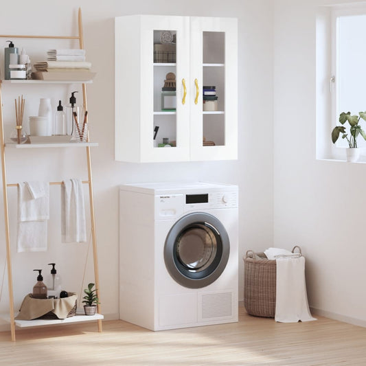 Berkfield Wall Mounted Cabinet High Gloss White 69.5x34x90 cm