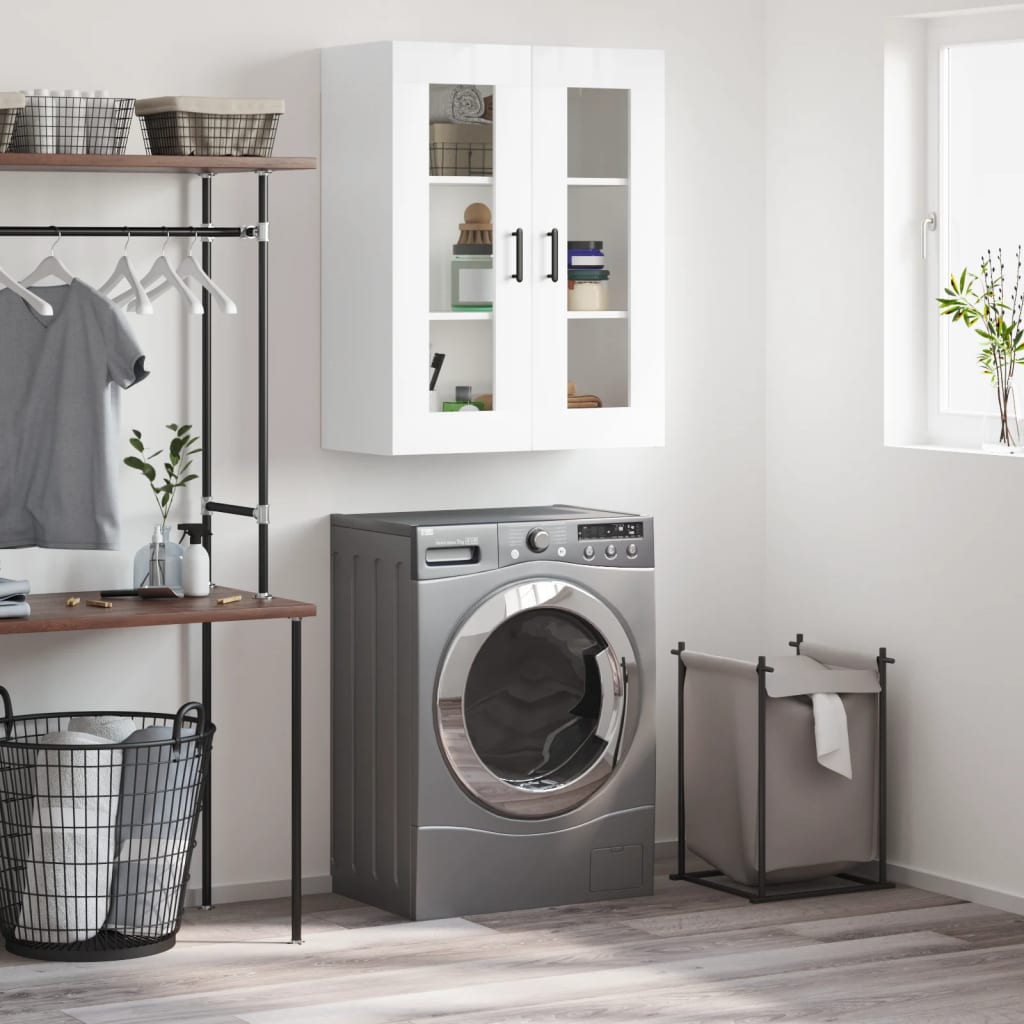 Berkfield Wall Mounted Cabinet High Gloss White 69.5x34x90 cm