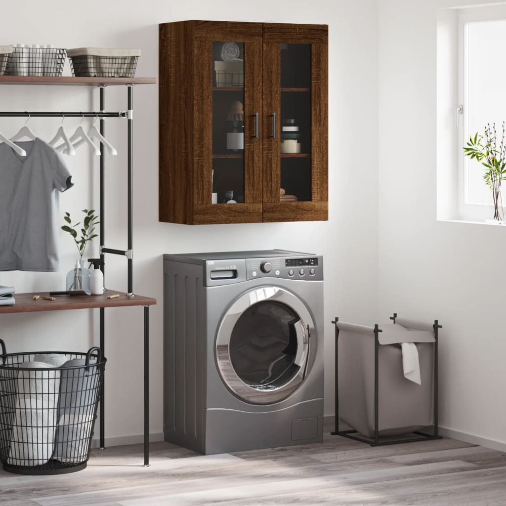 Berkfield Wall Mounted Cabinet Brown Oak 69.5x34x90 cm