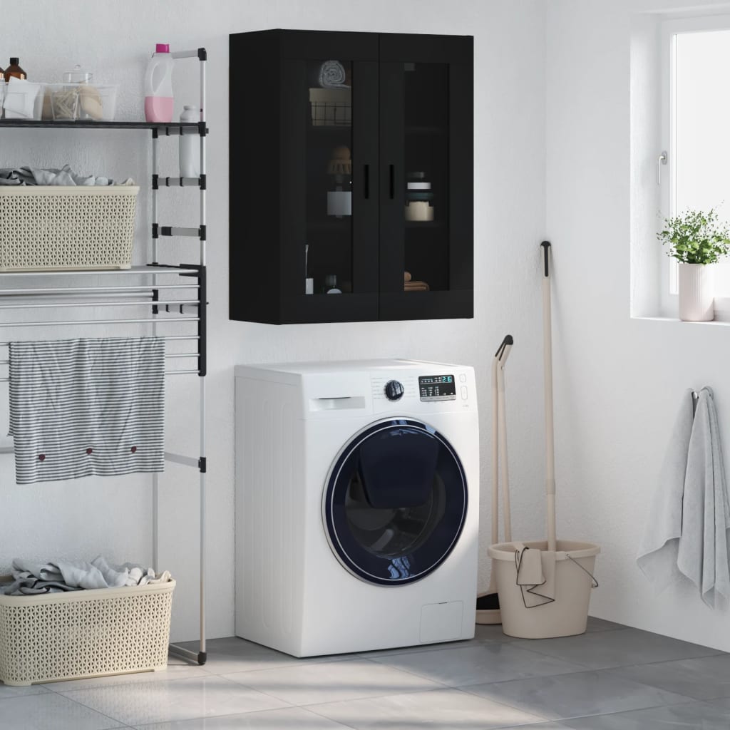 Berkfield Wall Mounted Cabinet Black 69.5x34x90 cm