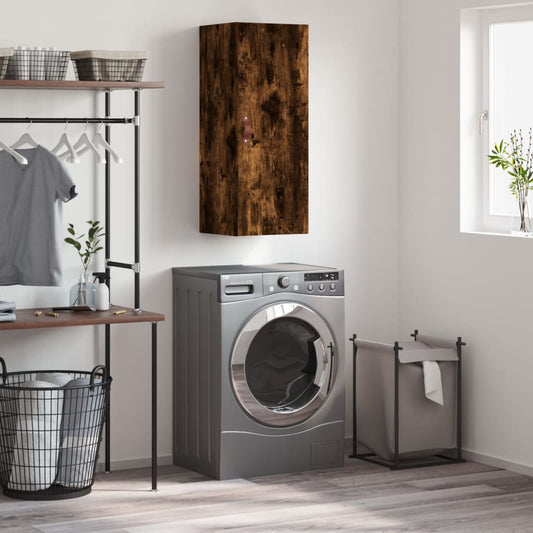 Berkfield Wall Mounted Cabinet Smoked Oak 34.5x34x90 cm