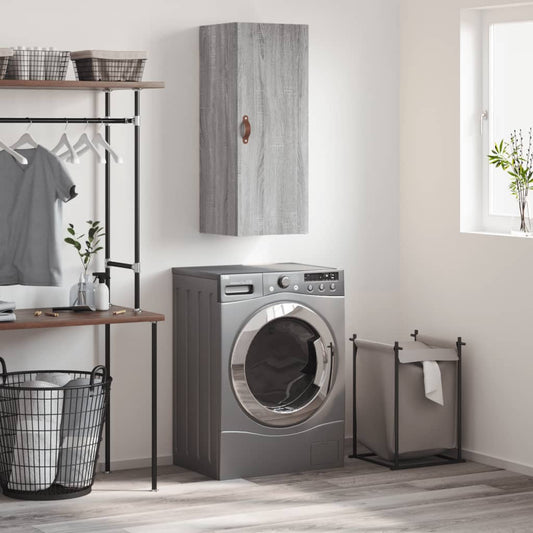 Berkfield Wall Mounted Cabinet Grey Sonoma 34.5x34x90 cm