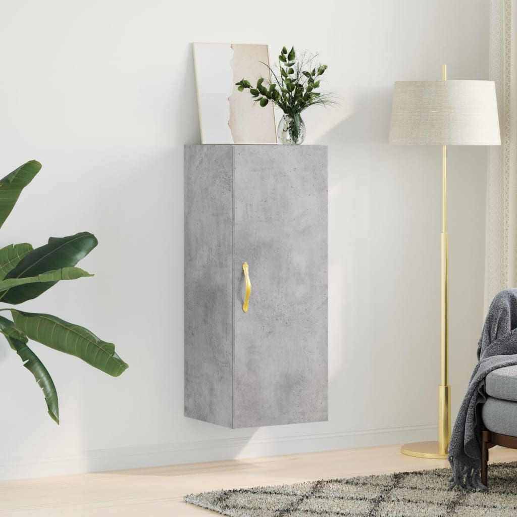 Berkfield Wall Mounted Cabinet Concrete Grey 34.5x34x90 cm