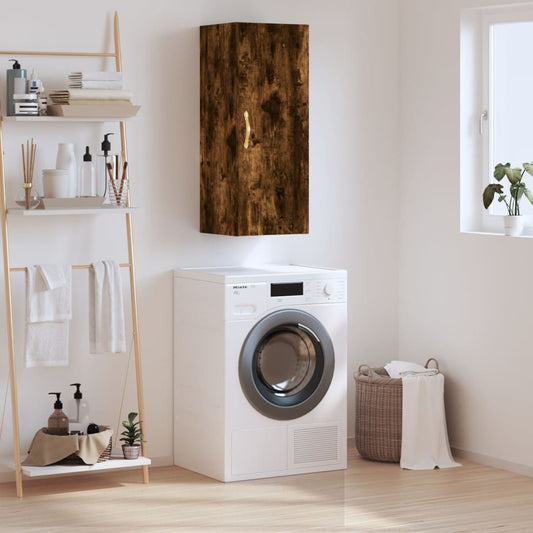Berkfield Wall Mounted Cabinet Smoked Oak 34.5x34x90 cm