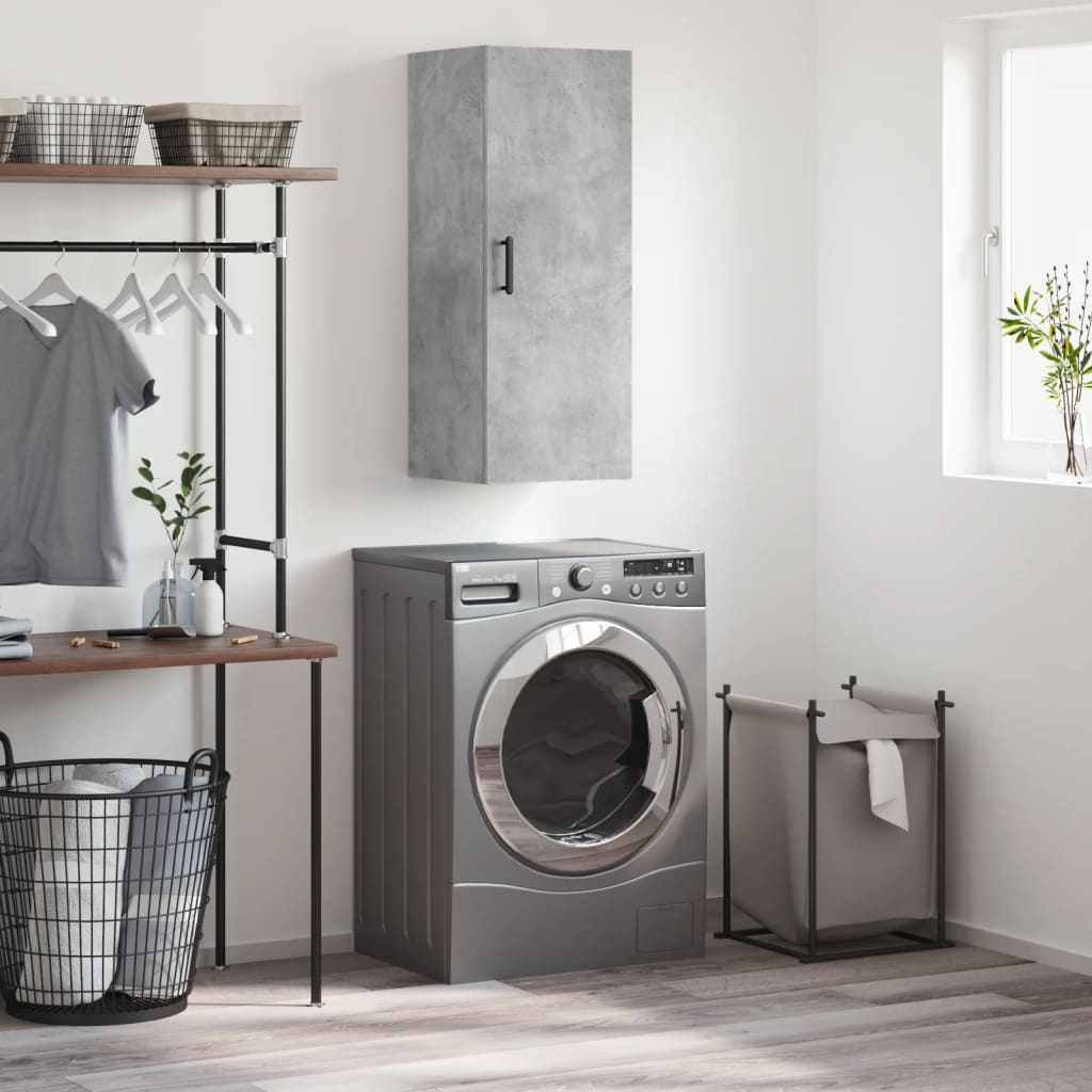 Berkfield Wall Mounted Cabinet Concrete Grey 34.5x34x90 cm