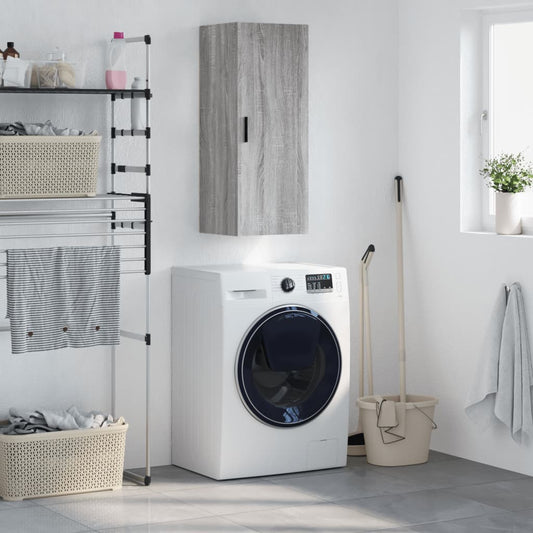Berkfield Wall Mounted Cabinet Grey Sonoma 34.5x34x90 cm