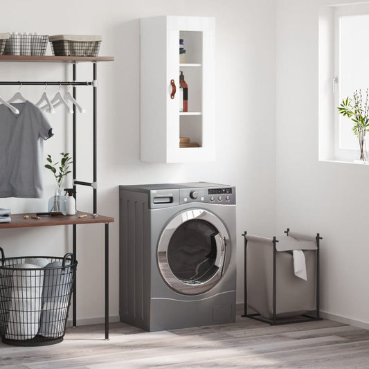 Berkfield Wall Mounted Cabinet High Gloss White 34.5x34x90 cm