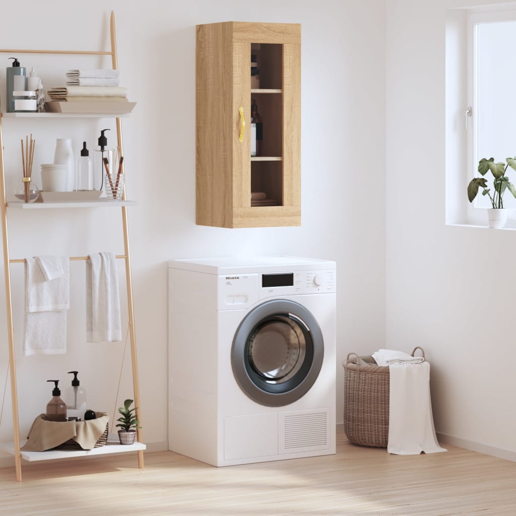 Berkfield Wall Mounted Cabinet Sonoma Oak 34.5x34x90 cm
