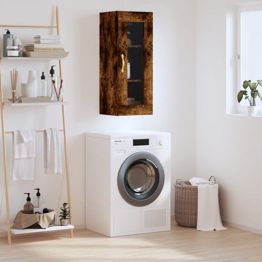 Berkfield Wall Mounted Cabinet Smoked Oak 34.5x34x90 cm