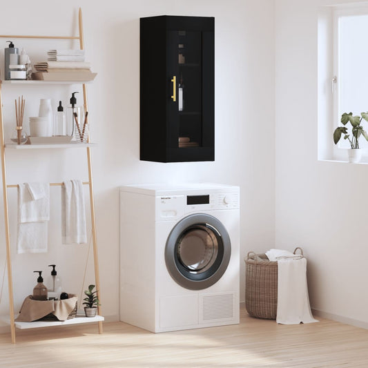 Berkfield Wall Mounted Cabinet Black 34.5x34x90 cm