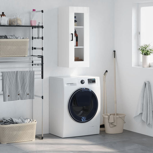 Berkfield Wall Mounted Cabinet High Gloss White 34.5x34x90 cm