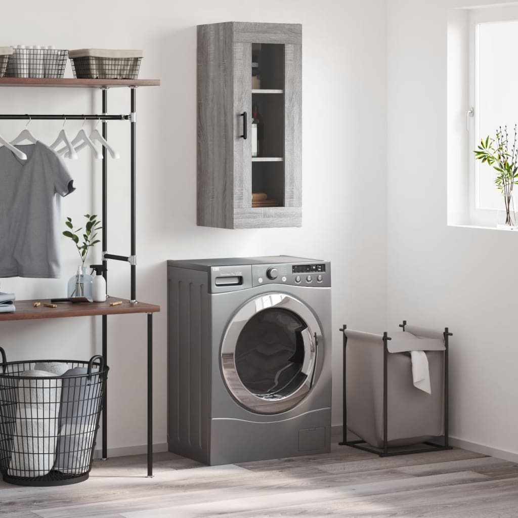 Berkfield Wall Mounted Cabinet Grey Sonoma 34.5x34x90 cm