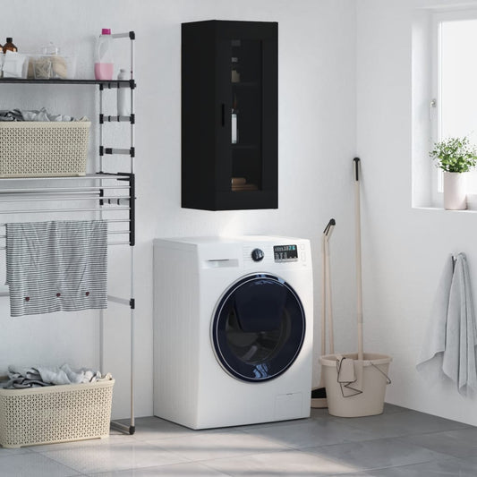 Berkfield Wall Mounted Cabinet Black 34.5x34x90 cm
