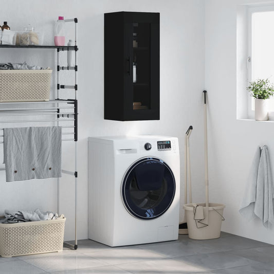 Berkfield Wall Mounted Cabinet Black 34.5x34x90 cm