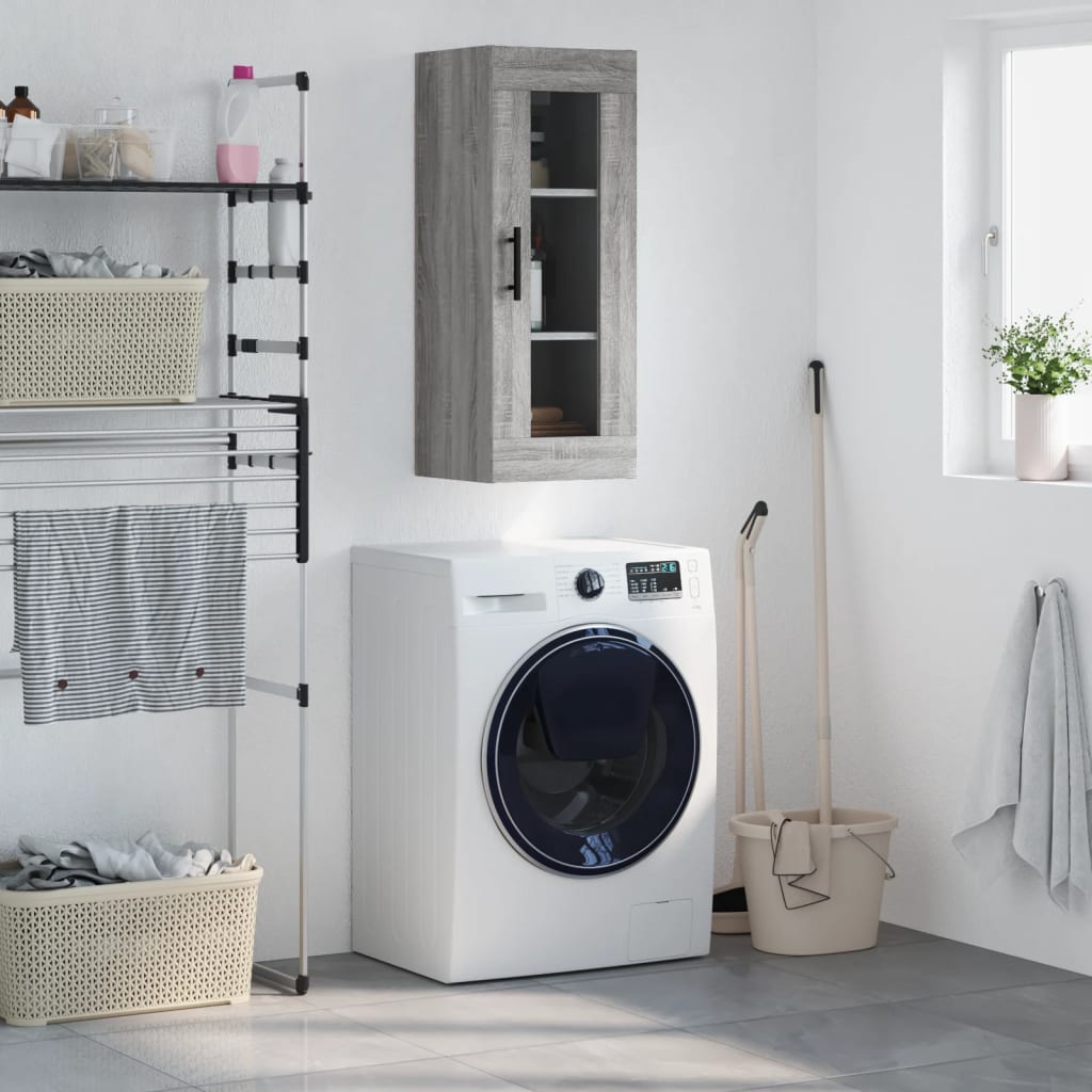Berkfield Wall Mounted Cabinet Grey Sonoma 34.5x34x90 cm