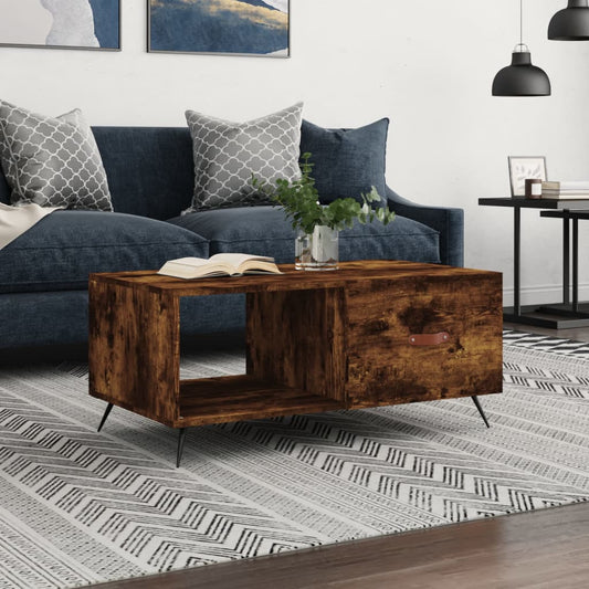 Berkfield Coffee Table Smoked Oak 90x50x40 cm Engineered Wood
