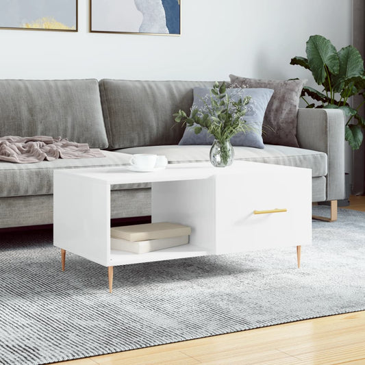 Berkfield Coffee Table High Gloss White 90x50x40 cm Engineered Wood