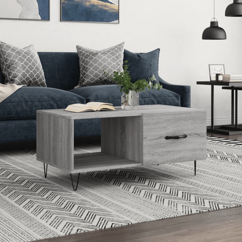 Berkfield Coffee Table Grey Sonoma 90x50x40 cm Engineered Wood