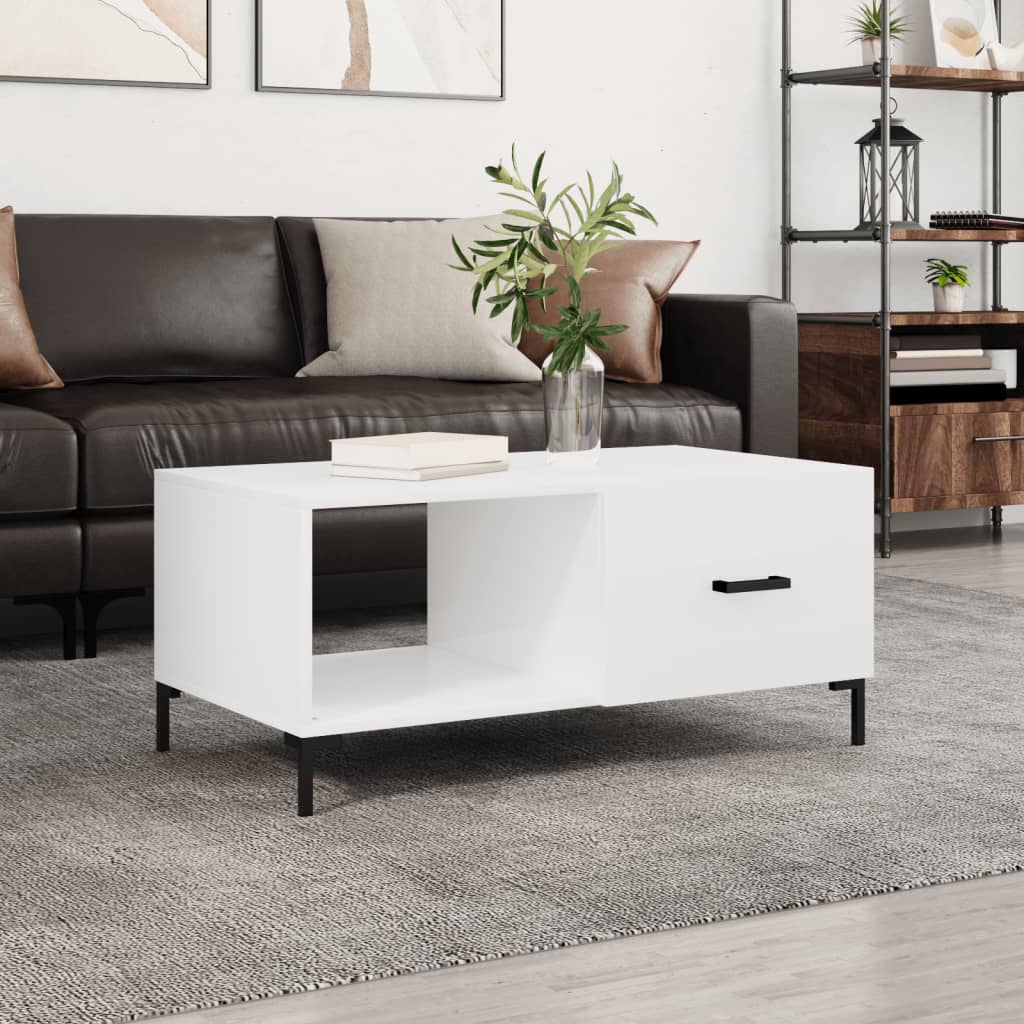 Berkfield Coffee Table High Gloss White 90x50x40 cm Engineered Wood