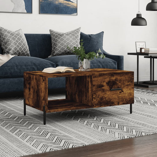 Berkfield Coffee Table Smoked Oak 90x50x40 cm Engineered Wood
