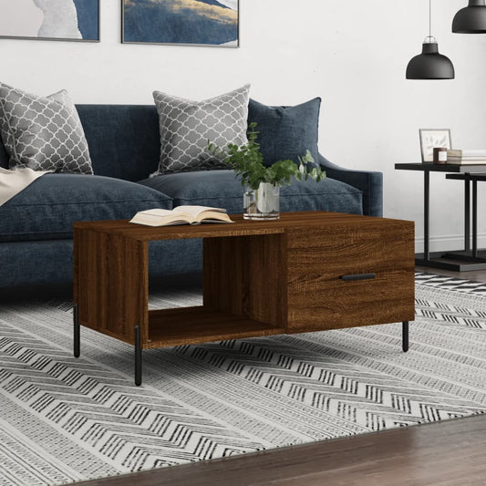 Berkfield Coffee Table Brown Oak 90x50x40 cm Engineered Wood