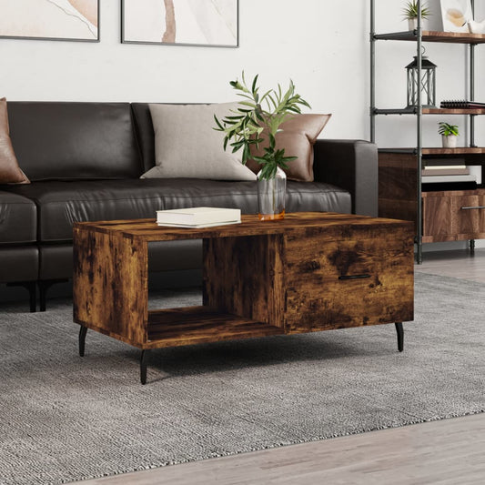Berkfield Coffee Table Smoked Oak 90x50x40 cm Engineered Wood