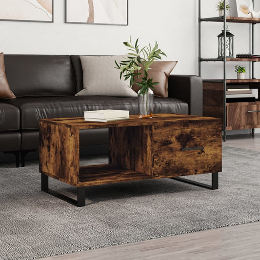 Berkfield Coffee Table Smoked Oak 90x50x40 cm Engineered Wood