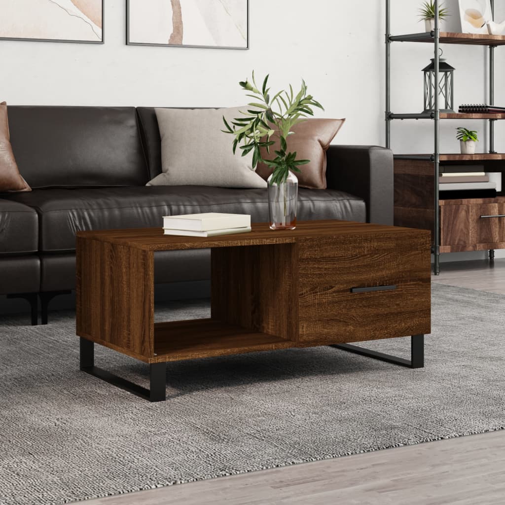 Berkfield Coffee Table Brown Oak 90x50x40 cm Engineered Wood