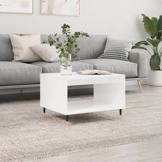 Berkfield Coffee Table High Gloss White 60x50x40 cm Engineered Wood