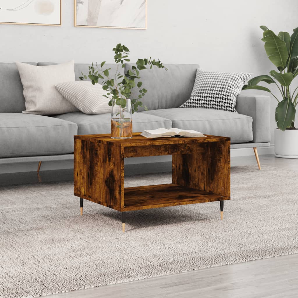 Berkfield Coffee Table Smoked Oak 60x50x40 cm Engineered Wood