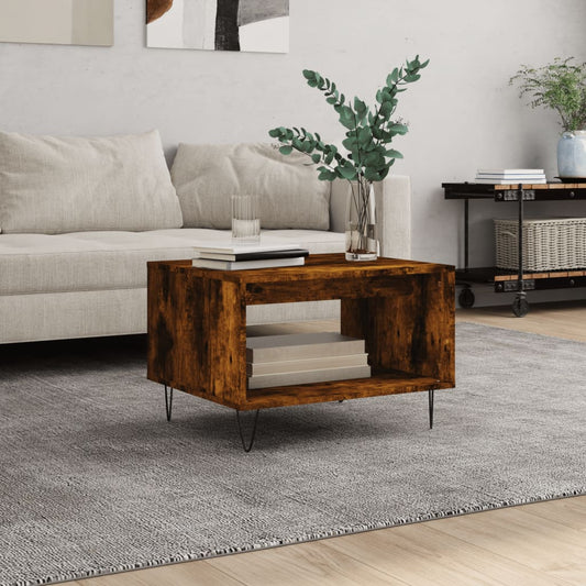 Berkfield Coffee Table Smoked Oak 60x50x40 cm Engineered Wood