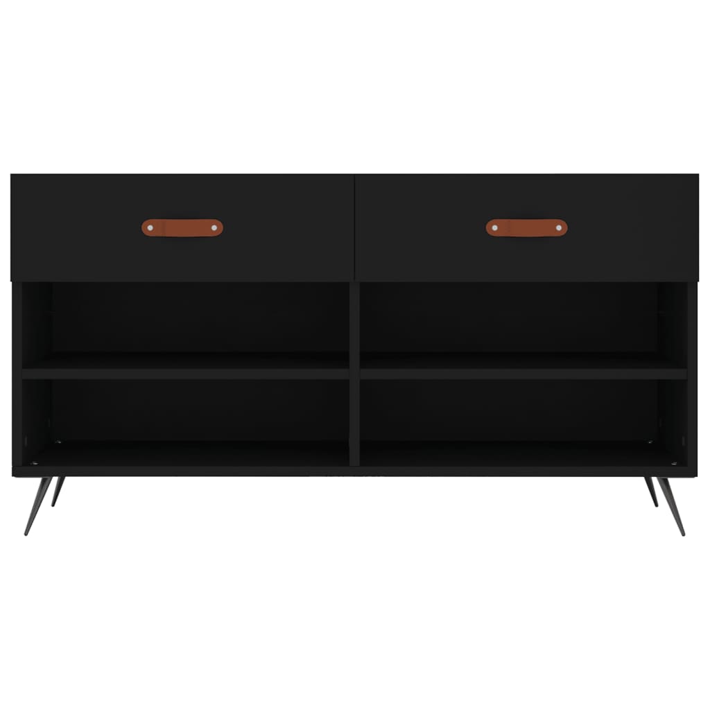 Berkfield Shoe Bench Black 102x35x55 cm Engineered Wood