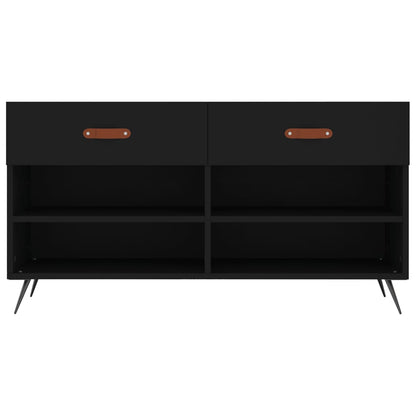 Berkfield Shoe Bench Black 102x35x55 cm Engineered Wood