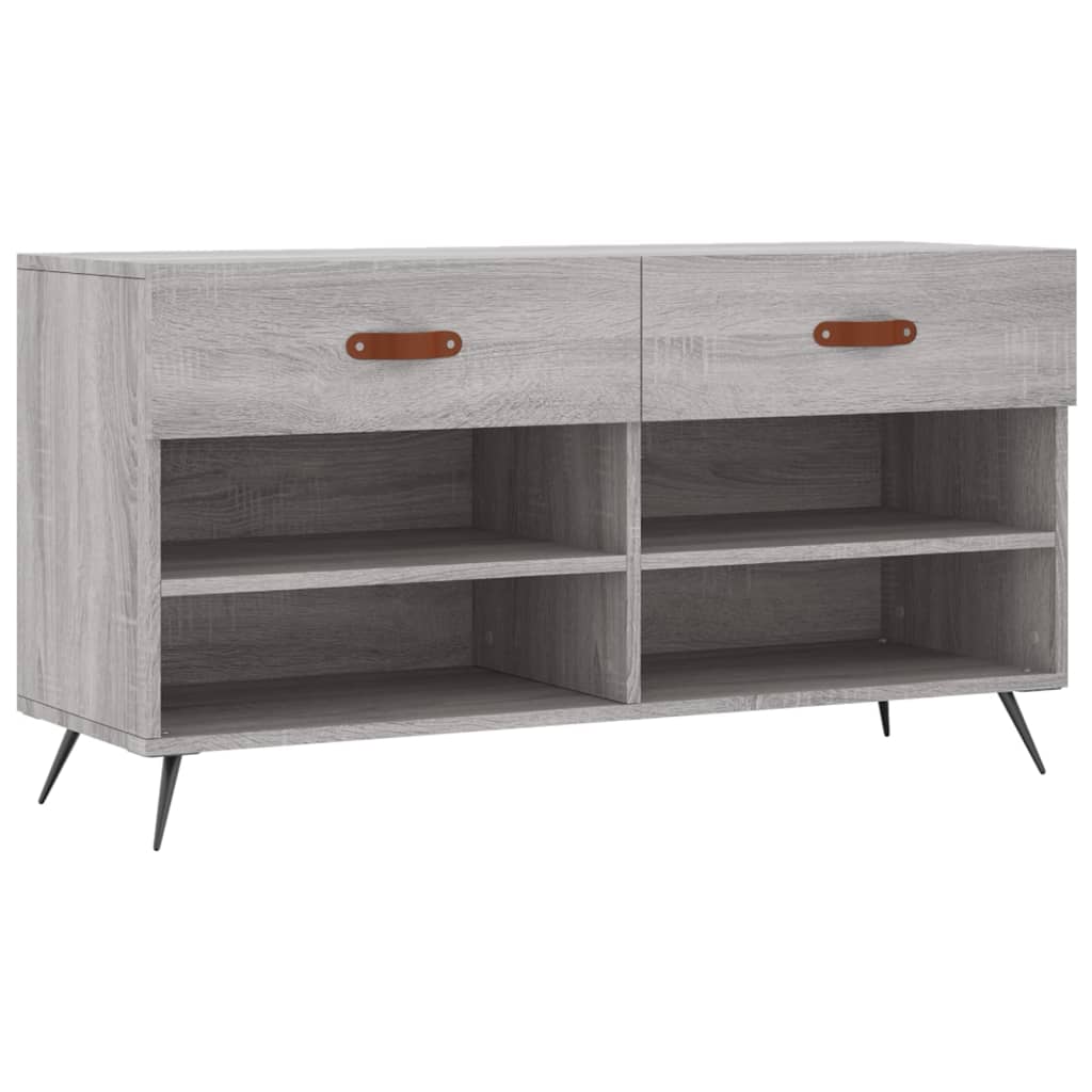 Berkfield Shoe Bench Grey Sonoma 102x35x55 cm Engineered Wood