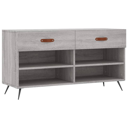 Berkfield Shoe Bench Grey Sonoma 102x35x55 cm Engineered Wood