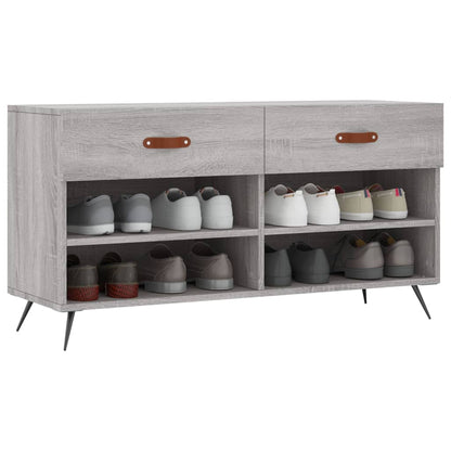 Berkfield Shoe Bench Grey Sonoma 102x35x55 cm Engineered Wood