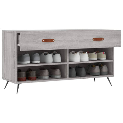 Berkfield Shoe Bench Grey Sonoma 102x35x55 cm Engineered Wood