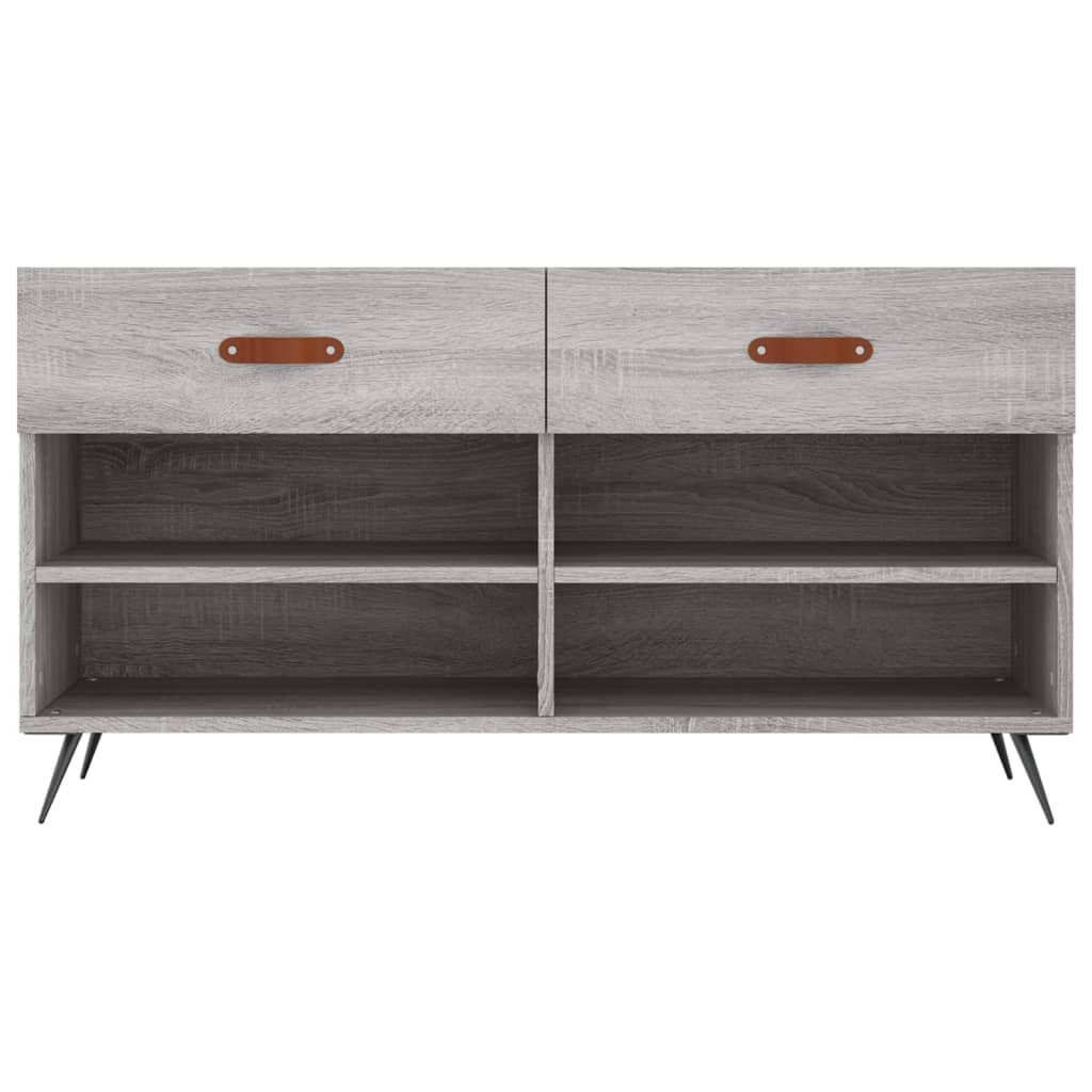 Berkfield Shoe Bench Grey Sonoma 102x35x55 cm Engineered Wood