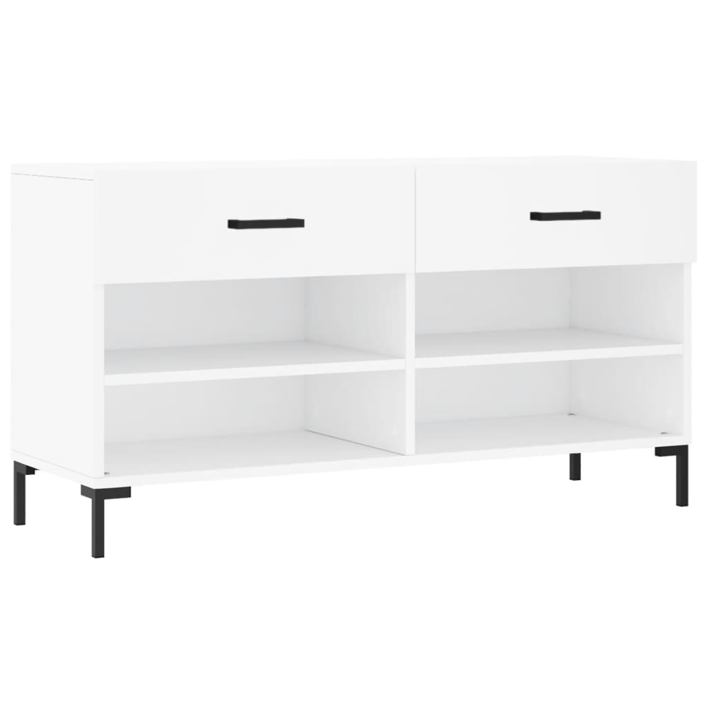Berkfield Shoe Bench White 102x35x55 cm Engineered Wood