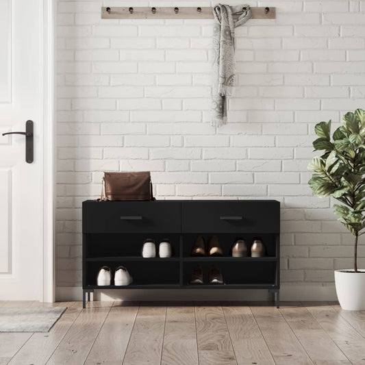 Berkfield Shoe Bench Black 102x35x55 cm Engineered Wood