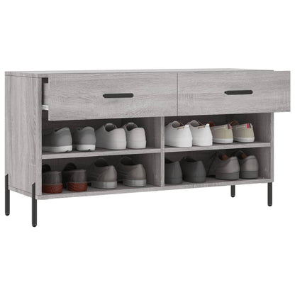 Berkfield Shoe Bench Grey Sonoma 102x35x55 cm Engineered Wood