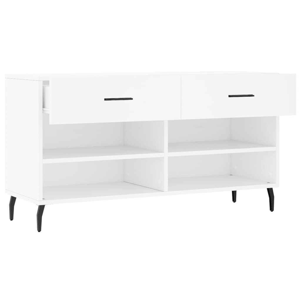 Berkfield Shoe Bench White 102x35x55 cm Engineered Wood