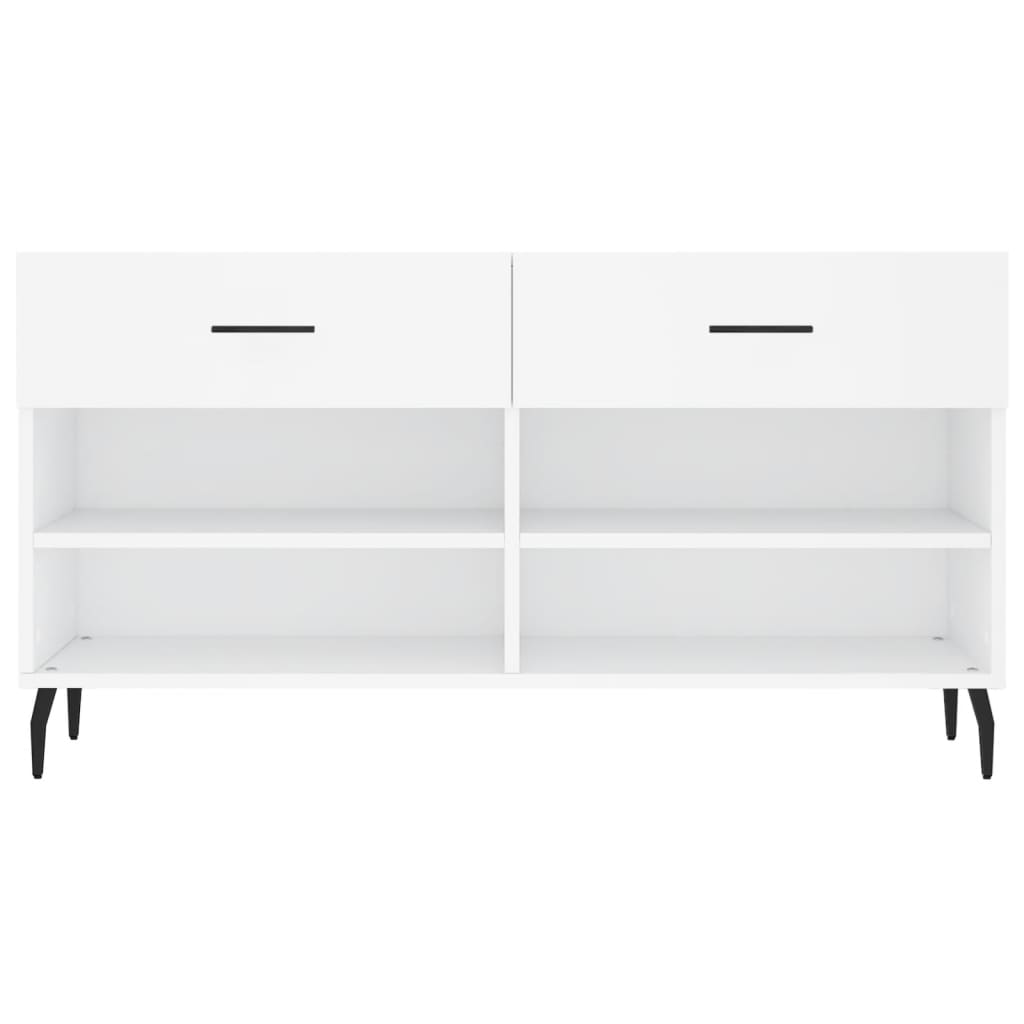 Berkfield Shoe Bench White 102x35x55 cm Engineered Wood