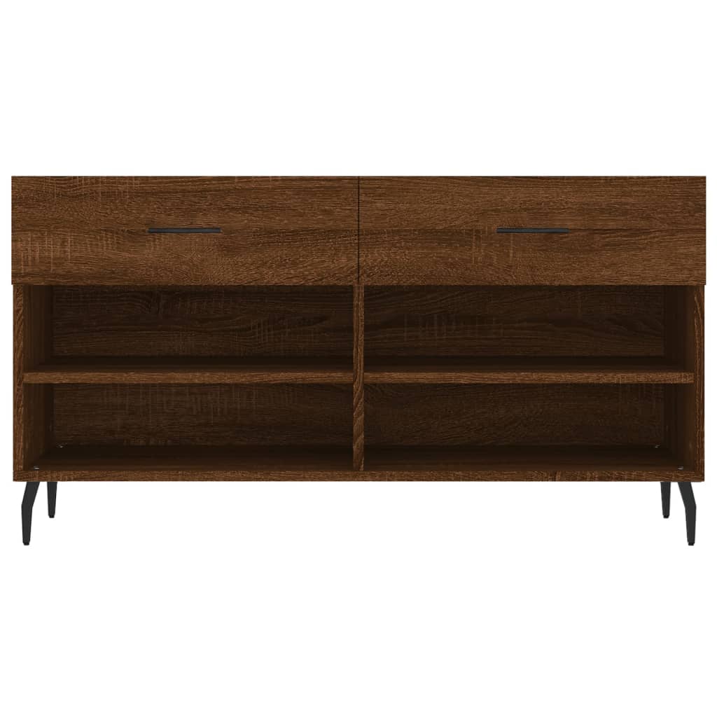 Berkfield Shoe Bench Brown Oak 102x35x55 cm Engineered Wood