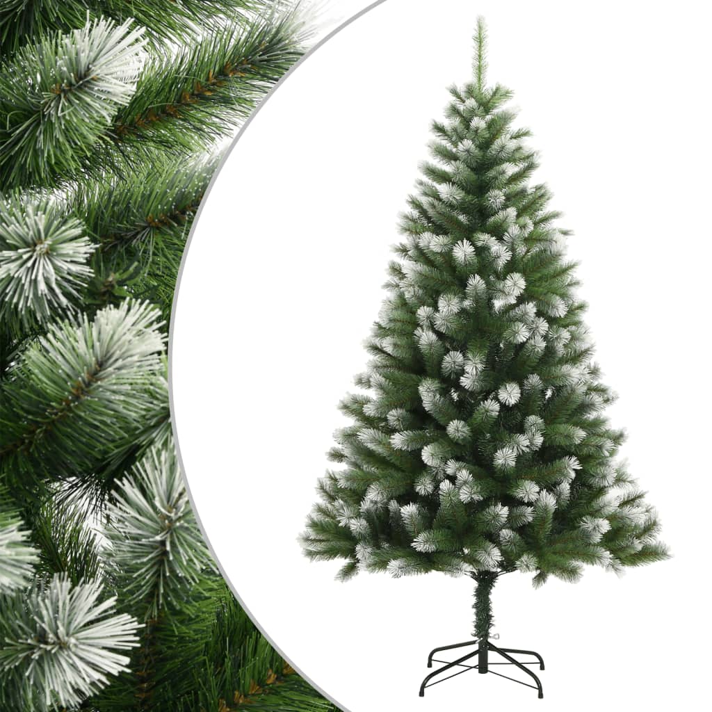 Berkfield Artificial Hinged Christmas Tree with Flocked Snow 120 cm