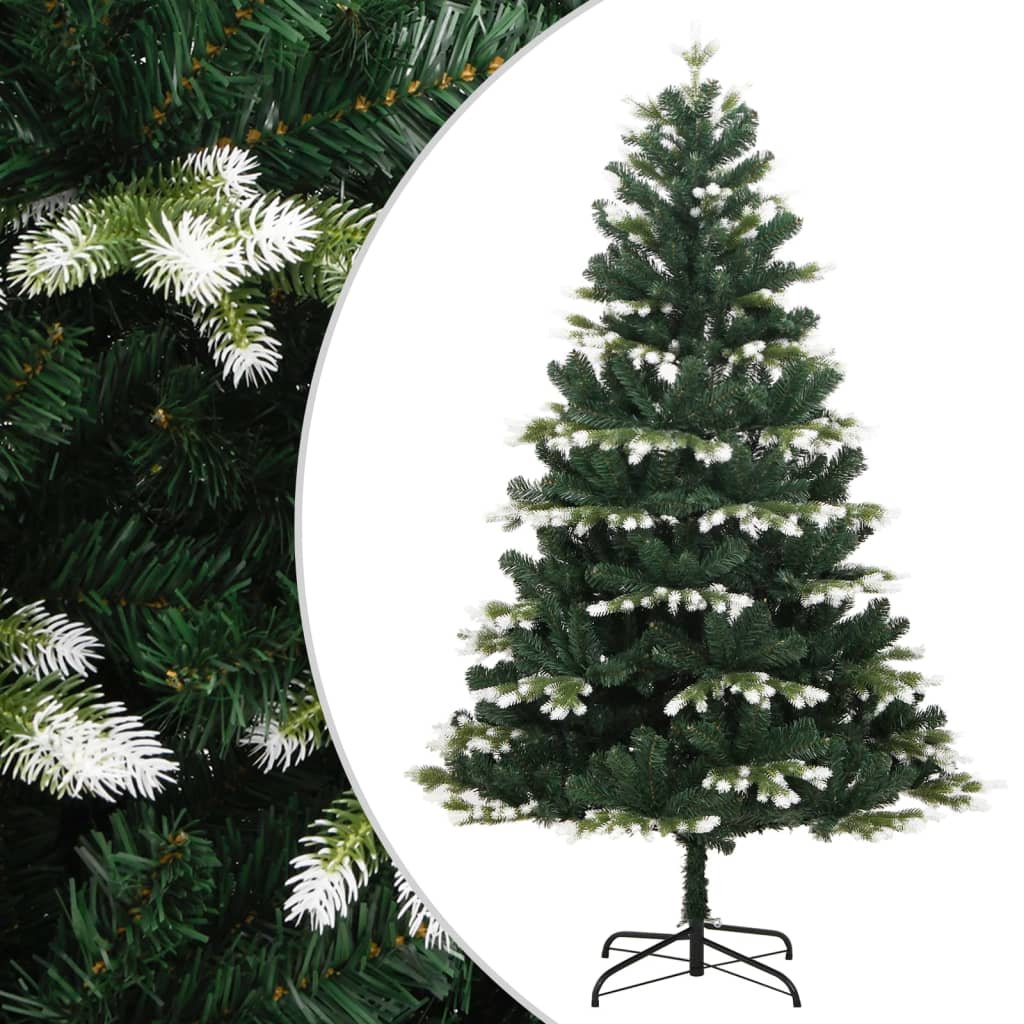 Berkfield Artificial Hinged Christmas Tree with Flocked Snow 240 cm