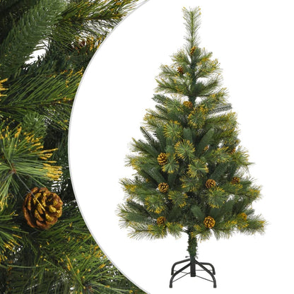 Berkfield Artificial Hinged Christmas Tree with Cones 120 cm